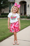 Chic watermelon printed top & shorts girls boutique set XCH0777-3H (A11S1)