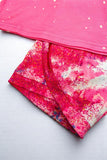 Wholesale girls clothing Multi color sunflower pink top tie dye shorts sets XCH0777-6H (A3S9)
