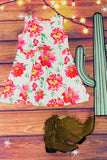 Kids floral printed sleeveless girls dress XCH0888-25H (A1S6)