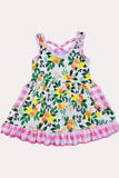 Chic fruits & floral printed sleeveless boutique girl dress XCH0888-7H (A1S5)
