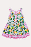 Chic fruits & floral printed sleeveless boutique girl dress XCH0888-7H (A1S5)