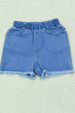 "Faith, Hope, & Love" short sleeve t-shirt & denim shorts 2pc girls set DHL0923-09/XCH09002
