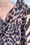 Western Brown leopard & zebra wide leg girls boutique pant XCH09015 A10S8