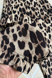 Western leopard ruffled high low girls boutique pant XCH09020