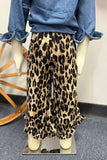 Western leopard ruffled high low girls boutique pant XCH09020