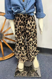 Western leopard ruffled high low girls boutique pant XCH09020