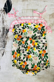 Shop Orange & Lemons printed girl baby romper XCH0999-2H