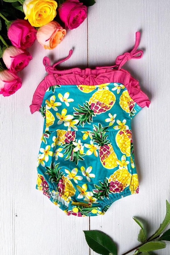 Shop Pineapple printed girl baby romper XCH0999-3H