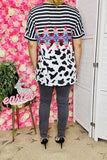 Western womens top suppliers Stripes & Aztec and Cow prints w/short sleeve XCH11359 (FS8)