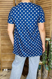 T-shirt wholesale USA Blue stars & paisley & stripes & short sleeve women top XCH12294