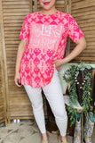 Wholesale THE LORD ONLY KNOWS Pink Aztec printed short sleeve t-shirt XCH12301 IS21