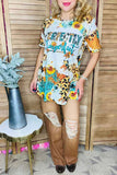 PERFECTLY IMPERFECT Animal & sunflower printed short sleeve women t-shirt XCH12387 (GS11)