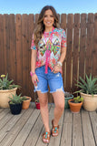 Western leopard & cactus short sleeve women t-shirt XCH12420 (BS9)