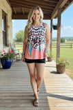 Western Cowboy leopard sleeveless women's boutique tank top Southern Stitch XCH12425 (GS12)