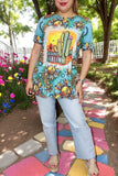 Plus t-shirt wholesale DESERT DARLIN cactus prints w/ short sleeves XCH12491 (GS2)