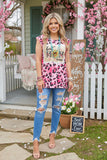 XCH13067 Best mom ever pink leopard printed top (IS2)