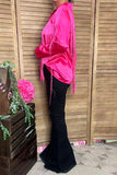 Southern Stitch Western Pink button up long sleeve blouse w/fringe tassels XCH13345 (FS7)