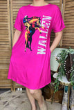 Plus western dress suppliers WALLEN & Riding horse prints short sleeves XCH13891 (BS5)