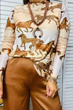 XCH14059 Brown horse sheer top w/full white lining