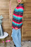 Western paisley christmas tree & serape long sleeve women top XCH14175 I8