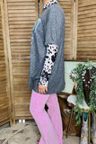 Plus size T-shirt wholesale "WILD WEST RODEO"Western gray women tops XCH14272 (CS10)