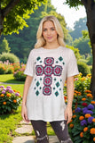 Southern women's clothing suppliers Turquoise & Pink Aztec printed short sleeve top XCH14333 (AS11)