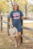 Western leopard short sleeve women's boutique dress Southern Stitch XCH14470 (CS7)
