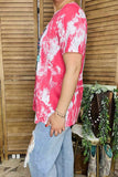 Western women t-shirt "USA SMALL TOWN" tie dye & short sleeves women tops XCH14473 (GS8)