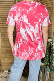 Western women t-shirt "USA SMALL TOWN" tie dye & short sleeves women tops XCH14473 (GS8)