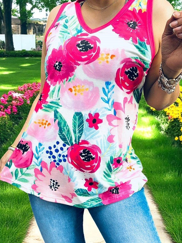 Women's clothing wholesale Summer tank top w/V-neckline & sleeveless XCH14710 (BS13