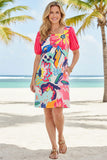 Trendy floral puff sleeve women's boutique dress Southern Stitch XCH15001 (AS2)