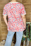 Women's t-shirt wholesale Stars & Striped & Leopard color block w/short sleeve XCH15060