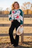 Western riding horse & cactus raglan long sleeve women's boutique blouse XCH15183 ES9