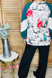 Western Riding horse & Cactus printed raglan long sleeve women blouse XCH15183