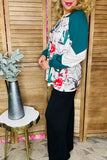 Western Riding horse & Cactus printed raglan long sleeve women blouse XCH15183