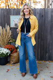 Western yellow long sleeve women's boutique blouse w/buttons-up XCH15255 (AS15)