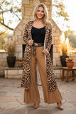 Western leopard print long sleeve open style women's boutique cardigan XCH15614