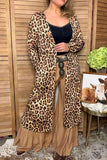 Western leopard print long sleeve open style women's boutique cardigan XCH15614