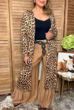 Western leopard print long sleeve open style women's boutique cardigan XCH15614