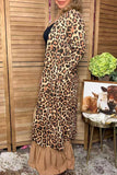 Western leopard print long sleeve open style women's boutique cardigan XCH15614