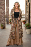 Western leopard print long sleeve open style women's boutique cardigan XCH15614