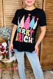 "MERRY BRIGHT" Christmas short sleeve women t-shirt XCH15733