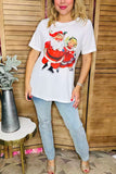 Christmas Santa Claus printed short sleeve women t-shirt XCH15739 BS4