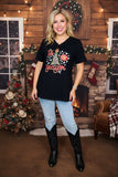 "It's the season" Christmas tree black short sleeve women t-shirt XCH15760 BS9