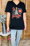 "It's the season" Christmas tree black short sleeve women t-shirt XCH15760 BS9