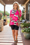 Western patchwork short sleeve women's boutique top XCH15809 (FS2)