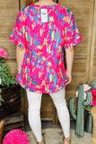 Women's clothing suppliers multi color prints with v-neckline blouse XCH15852