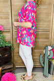 Women's clothing suppliers multi color prints with v-neckline blouse XCH15852