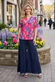 Shop multi color patterns printed women blouse with v-neckline XCH15852 GS8