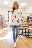 Christmas sequin santa claus skate women's boutique sweatshirt XCH15991 BS1
